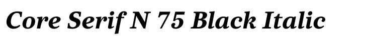 Core Serif N 75 Black Italic